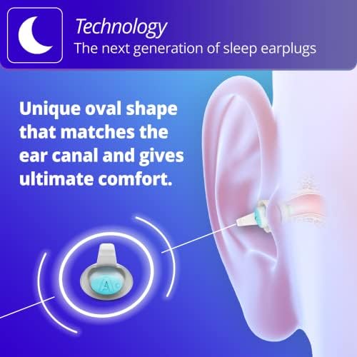 Alpine SleepDeep Mini - Меки тапи за уши за сън и концентрация - Новата 3D овална форма и гел за намаляване на шума за
