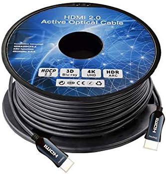 Високоскоростен HDMI кабел Million 4K Fiber Optic 200 фута (18,2 Gpbs - 4k/60Hz), поддържа Ethernet, 3D, 4K 60Hz Dobly Vision HDR10, HDCP2.2, 4: 4: 4 и ARC, HDMI 2.0