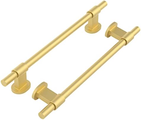 Haidms 10 X Златни Дръжки за шкафове, Регулируеми на Сцепление за шкафове, 1-3 / 8 до 6-5/16 (35-160 мм) Центрове дупки, Кръгли Сцепление за чекмеджета за Кухни