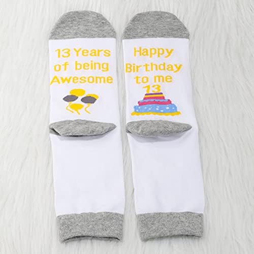 MBMSO Щастливи Подаръци за 13-ия Рожден Ден, 2 Чифта Чорапи за 13-ия Рожден Ден на Забавни Подаръци на 13 години Официално Тринадесет Подаръци За Рожден Ден