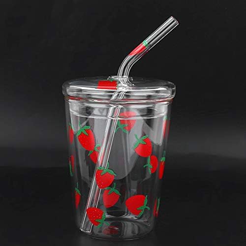 Прозрачна Бутилка с приятен ягодов модел за отопление и охлаждане на Стъклени Чаши, Стъклени Чаши за Пиене, Чаши за кафе, Чаши за мляко, Чаши за млечен Шейк