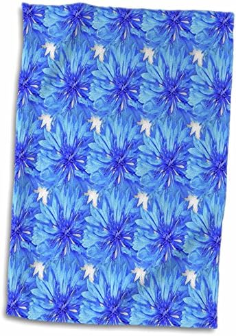 3dRose Russ Billington Designs - Красиви Тапети със сини васильками - Кърпи (twl-219150-3)