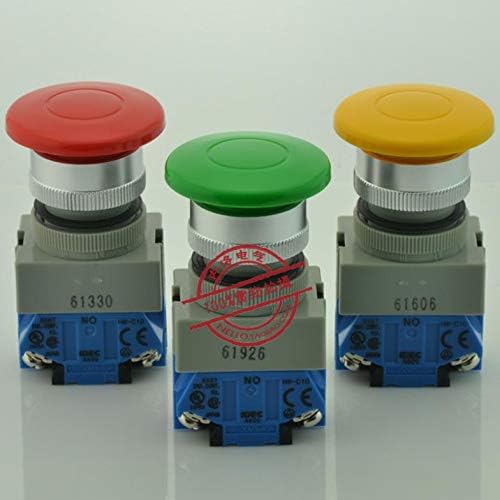 [SA] Изуми IDEC 22 мм голяма корона на гъбата 40 бутон превключвател с самоустанавливающимся ключа 1NO/1NC ABW410 * червен, жълт и зелен-10 бр/лот - (Цвят: зелен, размер: 1NO)