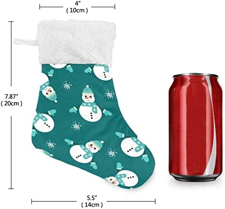 JSTEL Коледни Окачени Чорапи с Снеговиком, 6 Опаковки, Малки Коледни Празници Окачени Чорапи за Коледната Елха, Вечерни