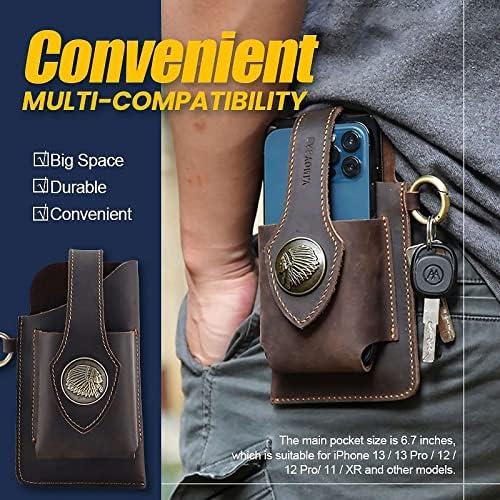 Мултифункционална кожена чанта за мобилен телефон QDL notebook, мъжки поясная чанта за мобилен телефон, за разходка,