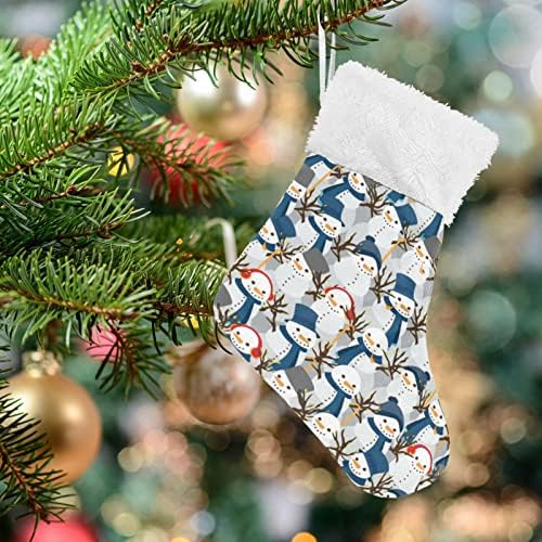 JSTEL Коледни Окачени Чорапи с Снеговиком, 6 Опаковки, Малки Коледни Празници Окачени Чорапи за Коледната Елха, за Подарък, за Партита, 49