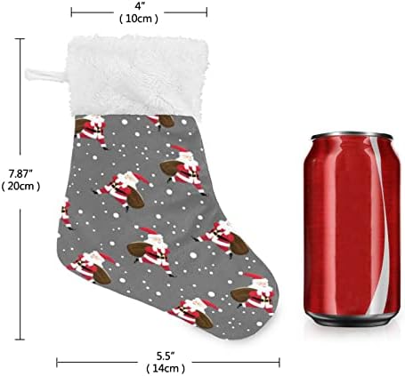 JSTEL Коледни Окачени Чорапи на Дядо Коледа, 6 Опаковки, Малки Коледни Празници Окачени Чорапи за Коледната Елха, за