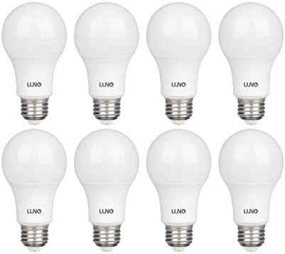 Led лампа LUNO A19 без регулиране на яркостта, 9,0 W (еквивалент на 60 W), На 800 Лумена, 5000 К (дневна светлина), Средна база (E26), сертифициран от UL (8 бр)