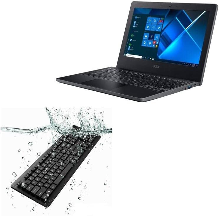 Клавиатура BoxWave е Съвместима с Acer TravelMate B3 (TMB311-32) (клавиатура от BoxWave) - Водоустойчив USB-клавиатура,