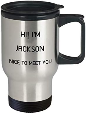 Аз Джаксън Пътна Чаша С Уникално Име Чаша Подарък за Мъже, Жени 14 унции От Неръждаема Стомана