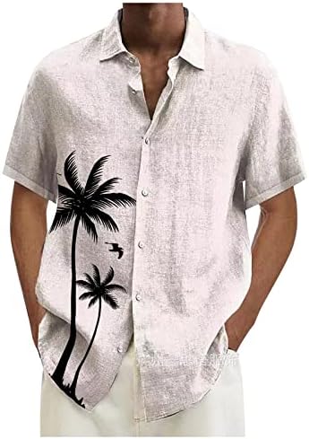 Графични Ризи с Копчета за Мъже, Ежедневни тениски с Къс Ръкав, Блузи, Хавайска Риза с Тропически Принтом, Лятна Плажна