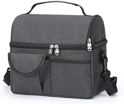 CCBUY Двупластова Изолирано чанта за Обяд с Голям капацитет, Кутия за съхранение на продукти за Пикник, Консервация (Цвят: