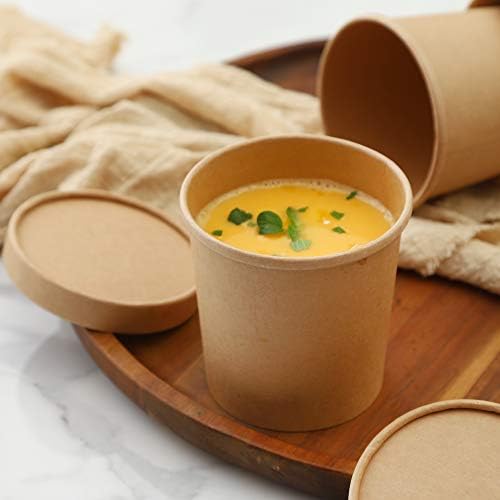 Купички за супа Winoo Design Тежки с капак за микровълнова печка - 12 унции - 40 опаковки за Еднократна Купичка за супа