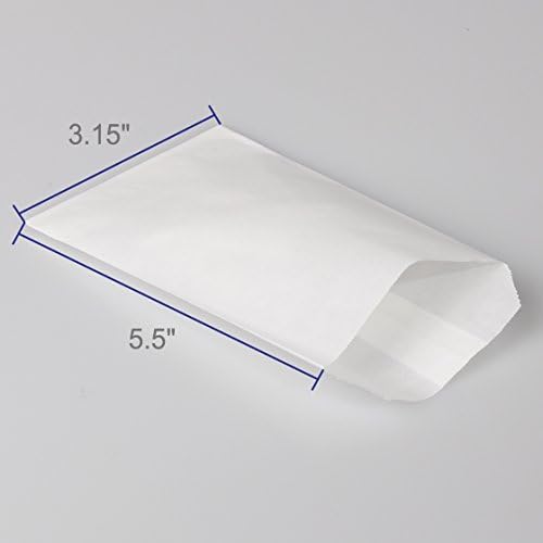 Пакети от восъчна хартия BagDream Glassine с размери 3,15x5,5 инча, Опаковки от 100 Плоски опаковки от Глассина, Пликове