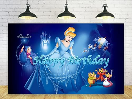 XYZDBWJQ Фон Принцеса за украса на парти по случай рождения Ден, на Фона на Принцеса Пепеляшка за празнична торта, Аксесоари за Декориране на масата, на Банер, на тема Пе