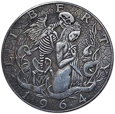 VanSP Копие на Американската монети Скитници, 1964 г. - Голи Женски Череп Орел сребърно покритие Копие на Възпоменателни Монети Morgan Dollar Coin 3
