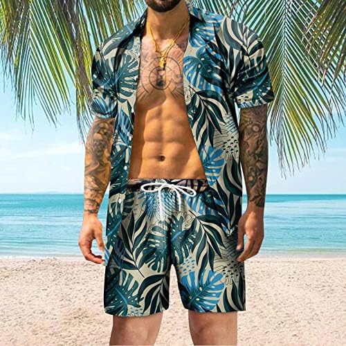 Мъжки Комплекти от 2 теми, Летни Мъжки Летни Модни Комплекти За Почивка на Хавай, на Почивки, Дигитална 3D Печат, Кратки