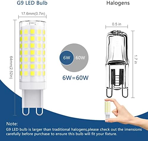 Sapiential Creation G9 Led Лампа T4 g9 Led Крушки Led Керамична Лампа Без регулиране на яркостта на 6 W 60 W g9 Халогенни