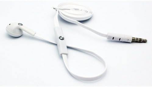 Плосък Жичен Бяла Моногарнитура хендсфри с едно ухо-облицовани с микрофон за Sprint Motorola Photon 4G, Sprint Motorola