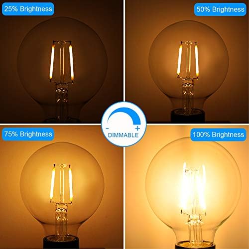 Led крушка на Едисон с регулируема яркост ENERGETIC SMART LIGHTING, форма на кълбо G25 (G80), Прозрачно стъкло, което