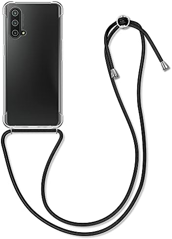 Калъф kwmobile през рамо, Съвместима с калъф OnePlus Nord CE 5G - Прозрачен калъф за телефон от TPU с каишка за кабела-дантела