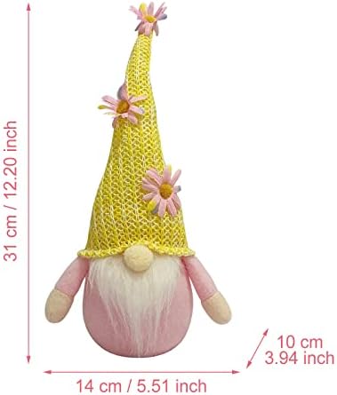 Украса за момичета Tomte Decor Плюшени Настолни Джуджета Вещица Шведски Великденски Декор Десктоп Украса Gnome Home (A3-Син, жълт, един размер)