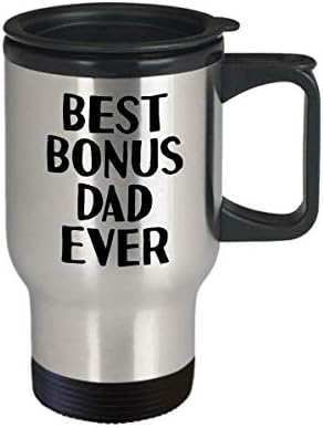Пътна чаша за баща - Забавен подарък отчиму - Подарък за Деня На бащата За баща - най-Добрият бонус баща на светлината