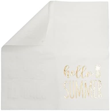 Кърпички за коктейли Hello Summer с Ананас в златен станиол (5x5 см, бели, 50 опаковки)