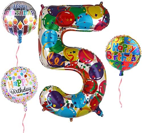 HHLCWA 4 бр. Големи Неонови надписи, Светещи въздушни топка от фолио с цифри, 40 Инчов Балони от фолио 0-9 и 3 бр. 32-Инчов Балони от Фолио за Украса на Парти по случай рождени