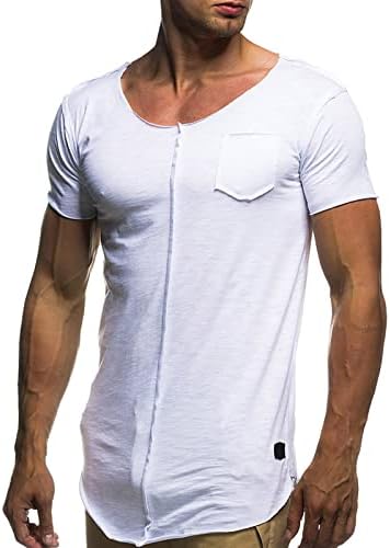 Мъжки Тениски Muscle Fit, Ежедневни Тънка Риза с къс ръкав, Лятна Однотонная Базова Тениска, Потник За Тренировки във