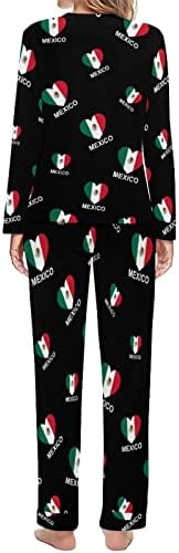 Жена Пижамный комплект Love Mexico От две части За почивка, Комплект Пижам, Тениска и Панталони
