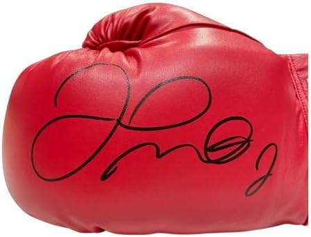 Светът бокс ръкавица от червена кожа с автограф на Флойда Мейвезера JSA Ляво боксови ръкавици от черна кожа с автограф
