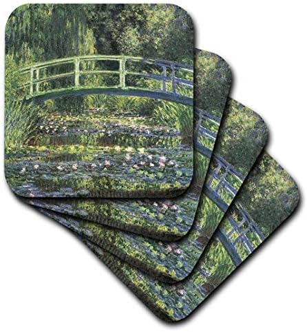 3. Водни лилии, Роза и Японски мост Моне в ретро стил-Влакчета за керамични плочки, Комплект от 4 (CST_164669_3)