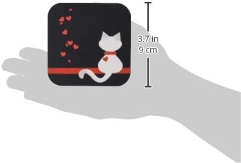 3dRose CST_164793_1 Любители на домашни животни, Меки подложки за сиамски kitties Red Hearts, Комплект от 4