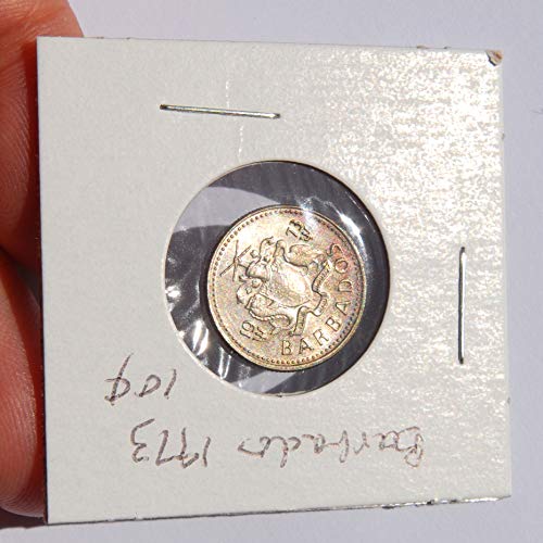 1973 BB Барбадосская Монети Елизабет II номинална стойност от 10 цента Много Добри Детайли