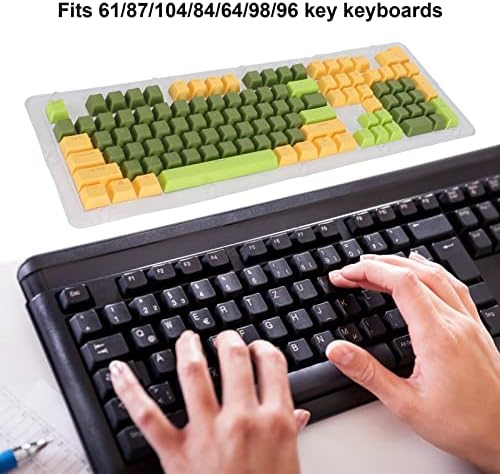 Капачки за комбинации ASHATA 107 Keys, Трикольор Полупрозрачна Маркиране символи Механична Клавиатура Ергономична Капачки