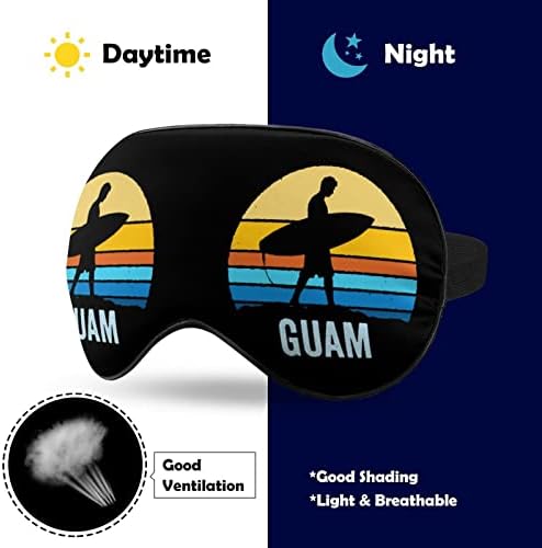 Реколта Маска за Сън Sunset Guam Surf За Сърфиране, Сенки за очи с Регулируема Каишка, Превръзка на Очите, за да Пътуват със Самолет