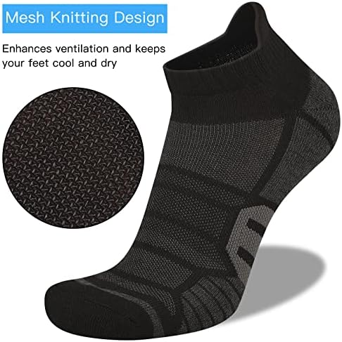 COOVAN Мъжки Спортни Чорапи на Щиколотке За Джогинг, Меки Дишащи Ежедневни Чорапи с ниско деколте - 6 опаковки