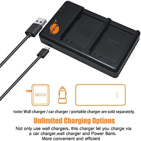 Подмяна на DSTE за бързо двойно зарядно устройство с кабел Micro USB, Съвместим с батерия Canon LP-E8