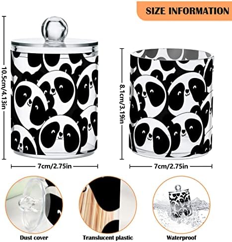 Държач за памучни тампони Panda Контейнери за Баня, Кутии с Капаци, Комплект Памучни Тампони, през Цялата Притежателят