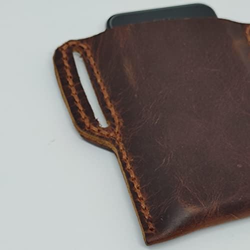 Чанта-кобур от естествена кожа за Честта Play4 Pro, Калъф за вашия телефон ръчна изработка от естествена кожа, Изработен по поръчка Кожен Калъф-чанта за носене със стра?