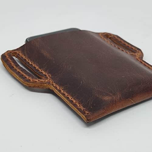 Чанта-кобур от естествена кожа за G7 LG ThinQ, Калъф за телефон от естествена кожа, ръчна изработка, Изработени по поръчка