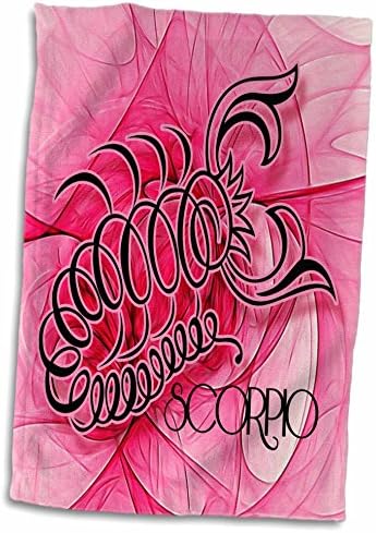 3дРоза на Дамата Скорпион в розово и черно колекция от Зодиака с swirls - Кърпи (twl-204559-3)