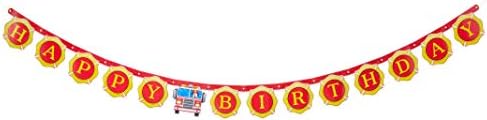 Креативен Банер за парти в чест на рождения Ден на 332206 Firefighter Red, 1 карата, 7,1 x 5.88 долара, Многоцветен