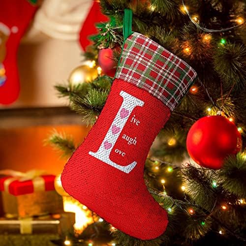 Жив Смях Любов Пайети Коледни Празници Чорапи Обратим което променя Цвета си в Магически Състав за Коледно Манто Окачени