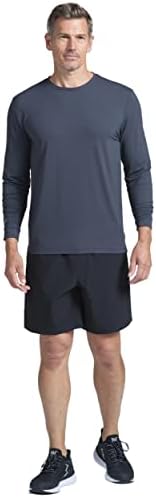 Мъжки спортни дрехи IBKUL СЪС защита От слънцето UPF 50 + Icefil Cooling Tech, тениски с дълъг ръкав и яка-багажник -