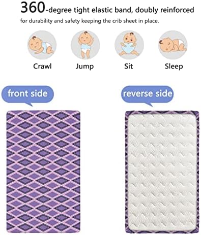 Мини-Чаршафи за легла с геометрична тема, Портативни мини-Чаршафи за легла от ултра Мек материал -Отлични за стая на