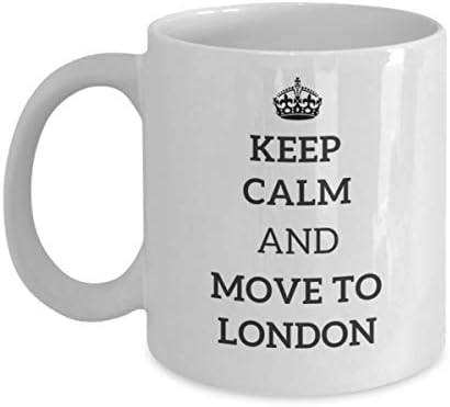 Запазете спокойствие и переезжайте в Лондон Чаена Чаша Пътник Подарък за Колега, Приятел на Британската Пътна Чаша за