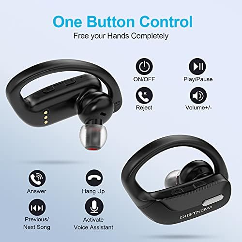 Безжични слушалки DIGITNOW Bluetooth Слушалки LKLLL 5,0 48 Часа възпроизвеждане на Спортни Слушалки с led дисплей Вграден