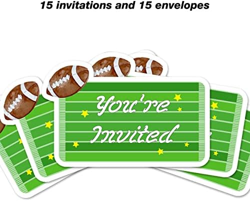 Футболни Покани на Парти в чест на рождения Ден под Формата на Използваеми Покани Комплект от 15 с Конвертами Футболни